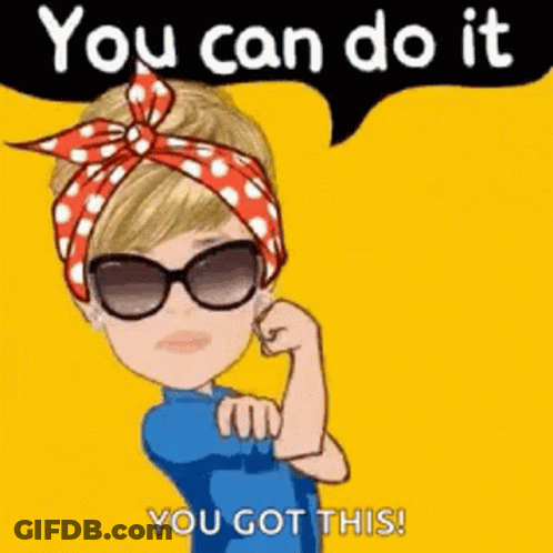 Woman In Sunglasses Flexing You Can Do It GIF