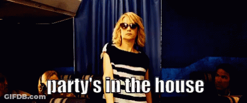 Woman In Sunglasses Party's In The House GIF
