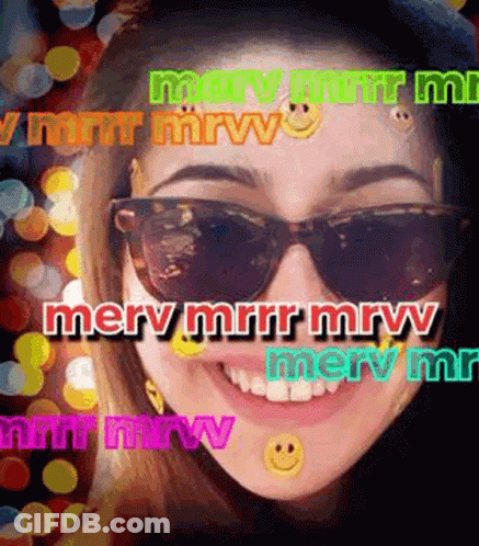 Woman In Sunglasses Saying Merry GIF