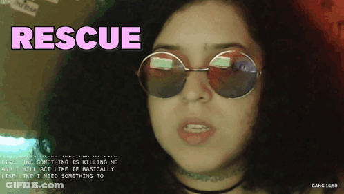 Woman In Sunglasses Saying Rescue GIF