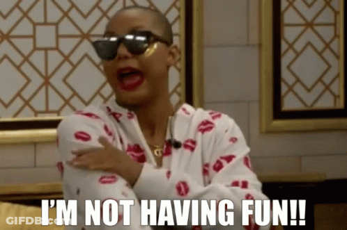 Woman In Sunglasses Says I'm Not Having Fun GIF