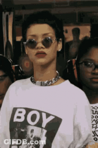 Woman In Sunglasses With Boy T-Shirt GIF