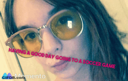Woman In Sunglasses With Having A Good Day Going To A Soccer Game GIF