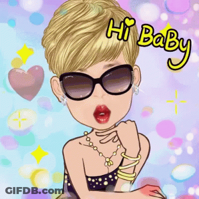 Woman In Sunglasses With Heart Saying Hi Baby GIF