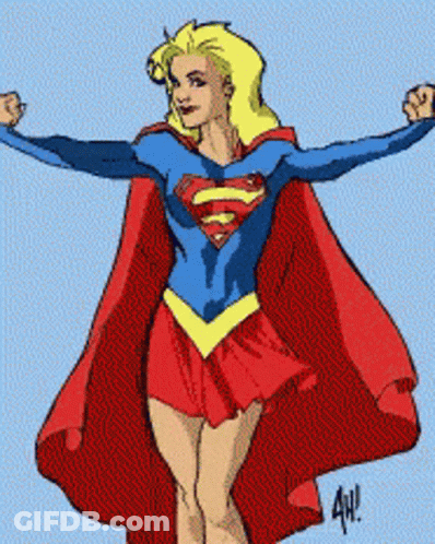 Woman In Superman Costume GIF