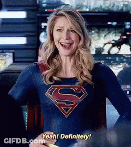 Woman In Superman Costume Laughing Yeah Definitely GIF