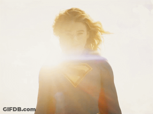 Woman In Superman Costume GIF