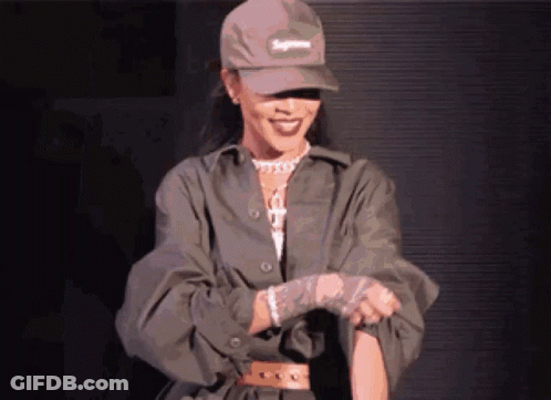 Woman In Supreme Hat And Green Jacket GIF