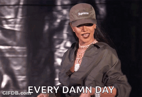 Woman In Supreme Hat Wearing Saying Every Damn Day GIF