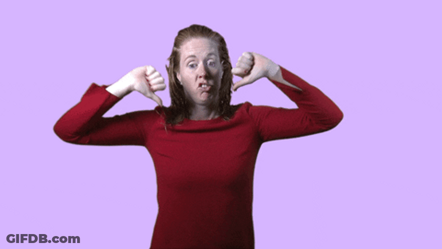 Woman In Sweater Booo Thumbs Down GIF