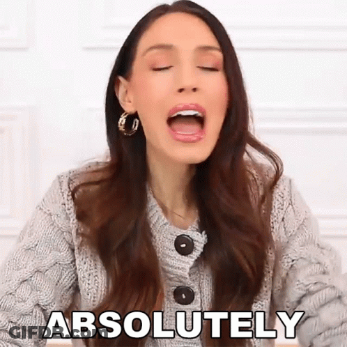 Woman In Sweater Saying Absolutely GIF