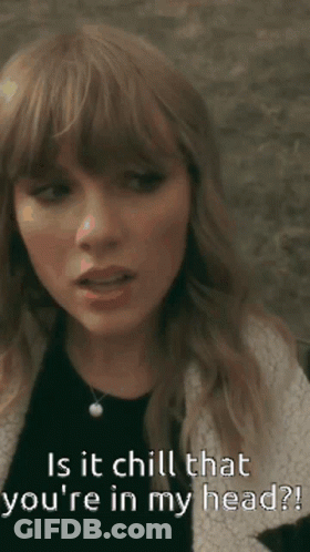 Woman In Sweater Saying Is It Chill That You're In My Head GIF