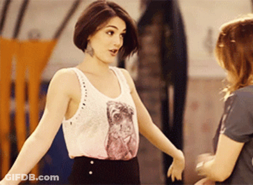 Woman In Tank Top With Bear Picture GIF