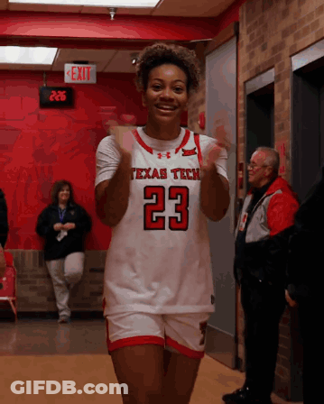 Woman In Texas Tech Jersey Clapping GIF