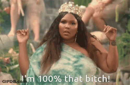 Woman In Tiara And Green Dress I'm 100% That Bitch GIF