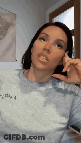 Woman In Tie Dye I Love You T-Shirt GIF