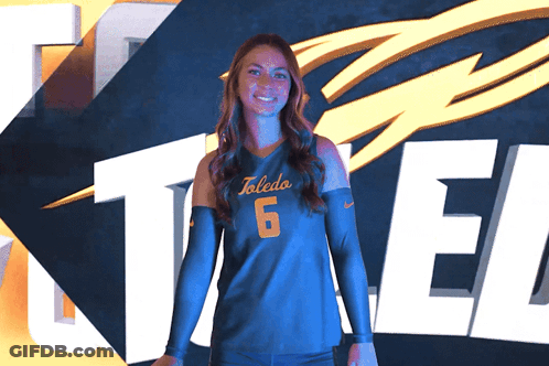 Woman In Toledo 6 Jersey With Thunder Logo GIF