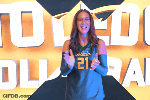 Woman In Toledo Jersey Applauds GIF