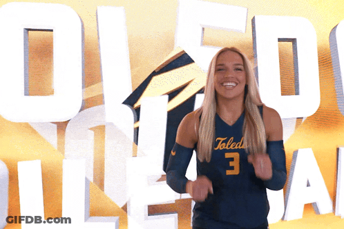 Woman In Toledo Jersey Number 3 Smiling GIF