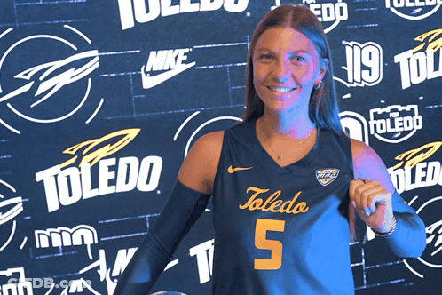 Woman In Toledo Jersey Number 5 Posing GIF