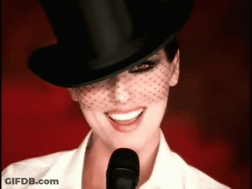 Woman In Top Hat And Veil Smiling GIF