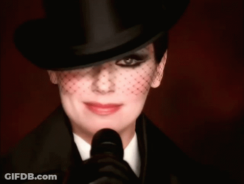 Woman In Top Hat And Veil Smiling GIF