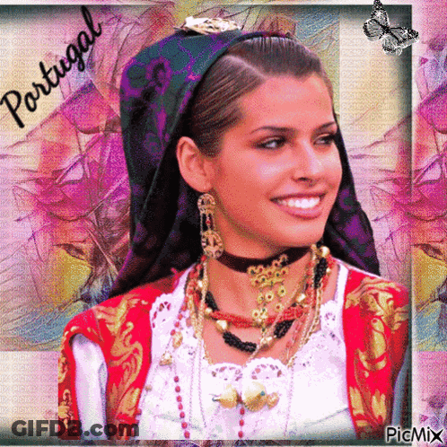 Woman In Traditional Portuguese Costume GIF