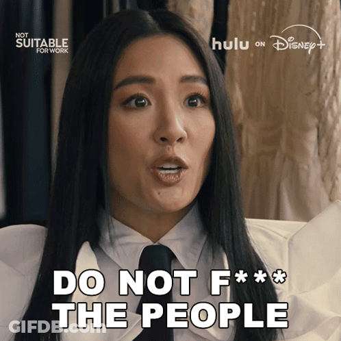 Woman In Tuxedo Says Do Not F*** The People GIF