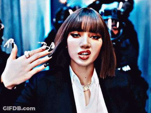 Woman In Tuxedo With Twice Necklace GIF