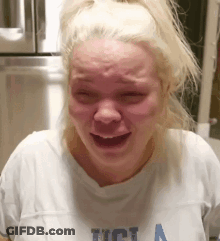 Woman In UCLA T-Shirt Crying GIF