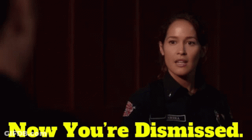 Woman In Uniform Saying Now You're Dismissed GIF