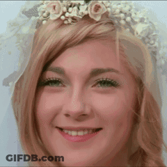 Woman In Veil And Flower Crown GIF