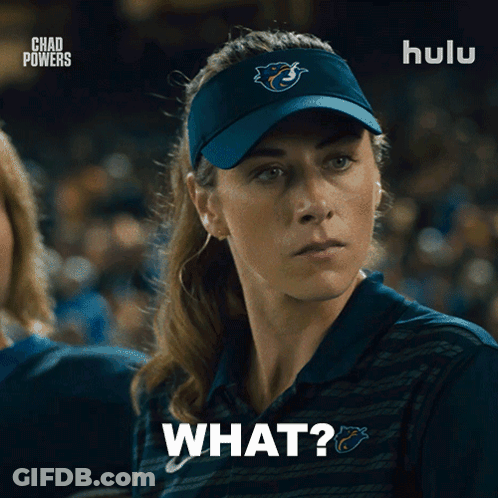 Woman In Visor And Shirt Saying What GIF