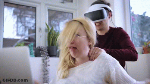 Woman In VR Headset Getting Massage GIF