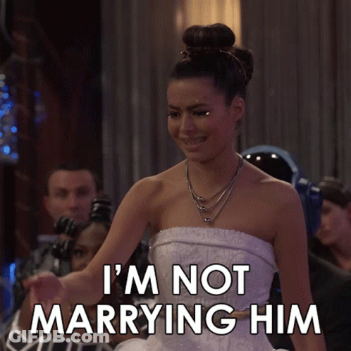 Woman In Wedding Dress Crying Says I'm Not Marrying Him GIF