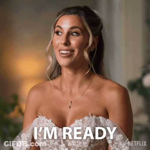 Woman In Wedding Dress Saying I'm Ready On Netflix GIF