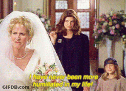 Woman In Wedding Dress Says I Have Never Been More Humiliated In My Life! GIF