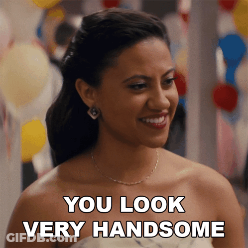 Woman In Wedding Dress Smiling You Look Very Handsome GIF
