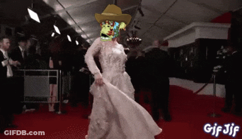 Woman In Wedding Dress With Monkey On Head GIF