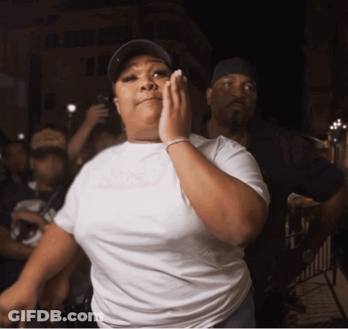 Woman In White Adidas T-Shirt GIF