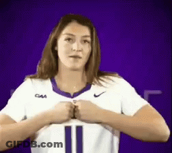 Woman In White And Purple Jersey Number 11 GIF