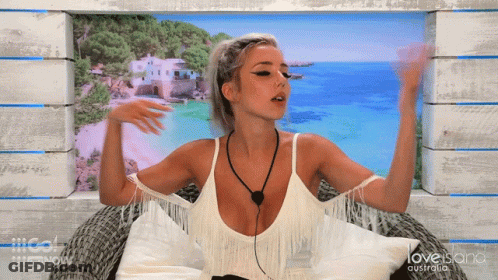 Woman In White At Love Island Australia Poster GIF