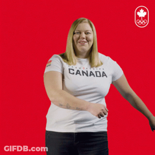 Woman In White Canada T-Shirt Smiling GIF