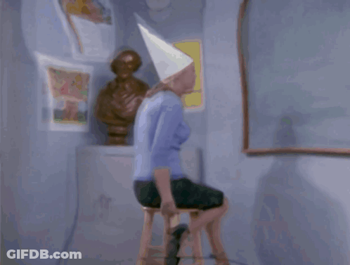 Woman In White Cone Hat Saying Ecru GIF