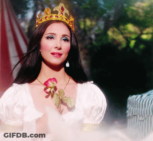 Woman In White Dress And Crown GIF