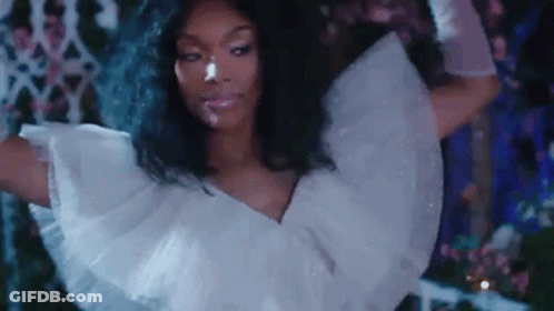 Woman In White Dress And Gloves Dancing GIF