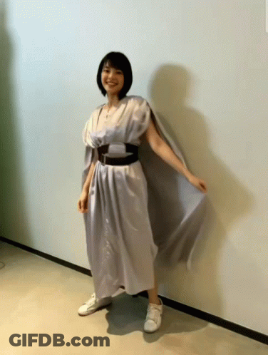 Woman In White Dress And Sneakers GIF