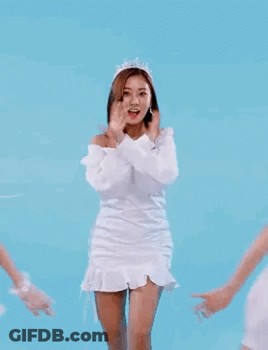 Woman In White Dress And Tiara Blue Background GIF