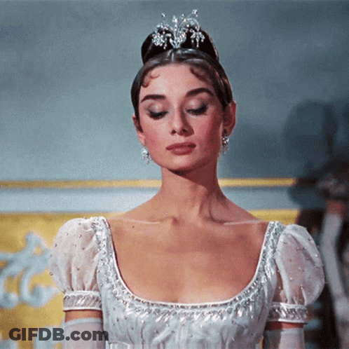 Woman In White Dress And Tiara GIF