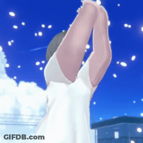 Woman In White Dress Arms Outstretched GIF